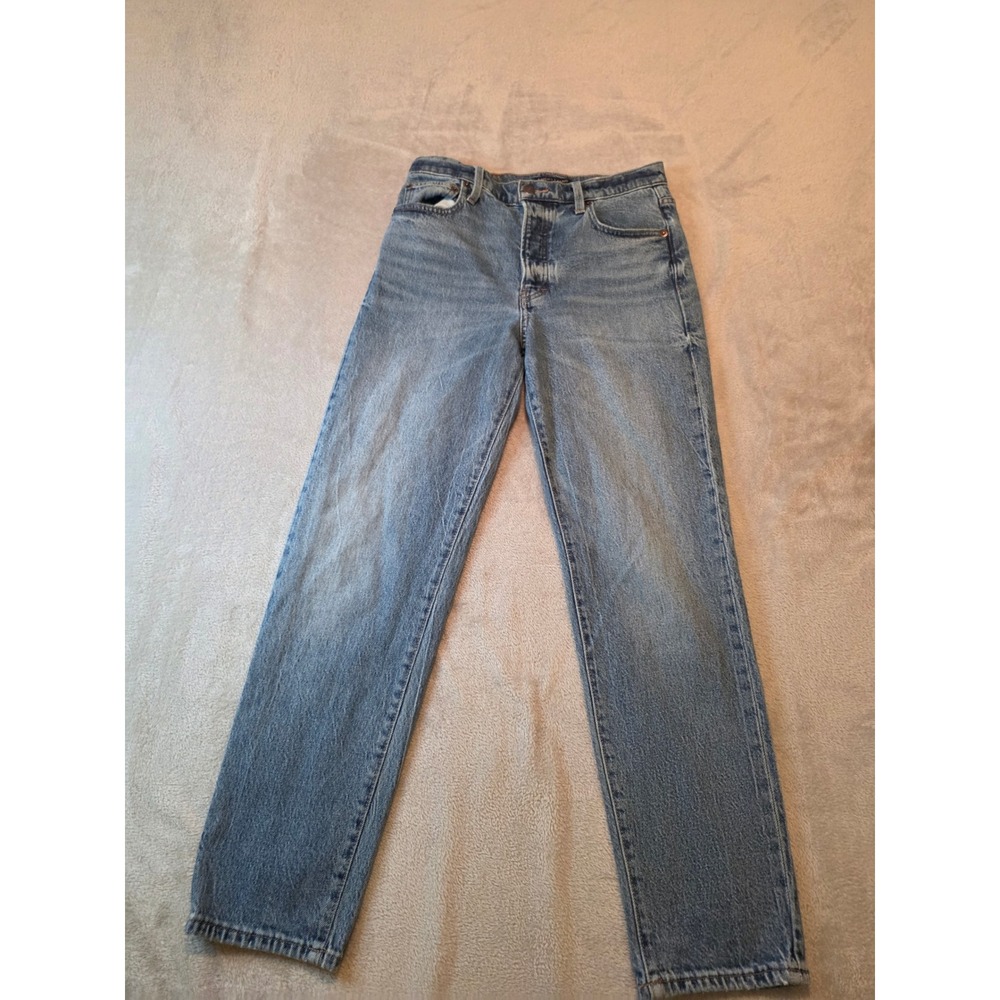 Lucky Brand Drew Mom Jean Women 4/27 Blue High Rise Straight Leg Denim